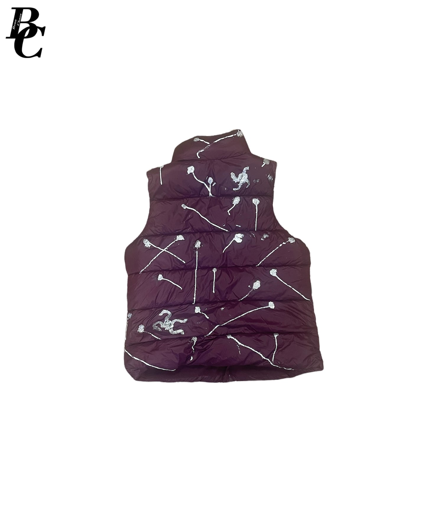 Beau Chaos Women’s “Sloppy Firework Show & BC” Logo Puffer Vest Jacket