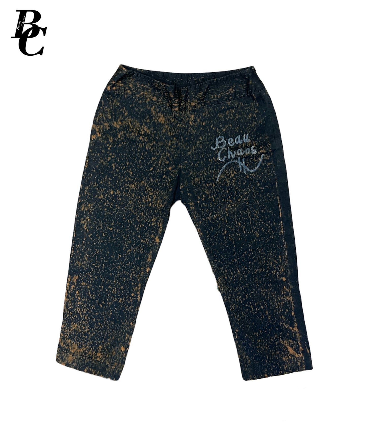 Beau Chaos Unisex Bleached “Beau Chaos” Logo Capris
