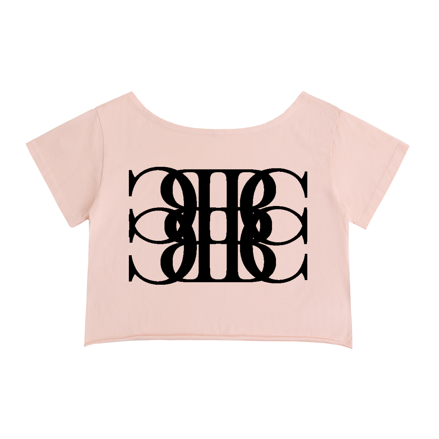 Beau Chaos Women's "Face Phase 1 & BC Mirror" Logo Off-Shoulder Rolled Hem Cotton T-Shirt