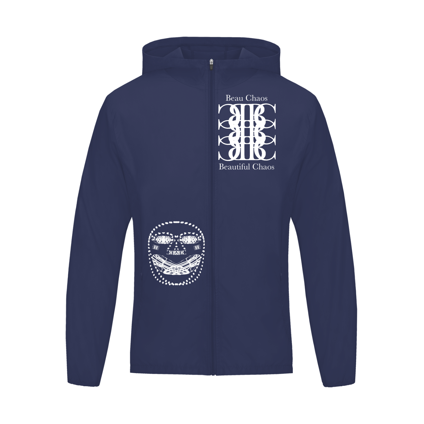 Beau Chaos Men's " BC Stack, Face Phase 2 & 3" Logo Soft Hooded Sports Jacket