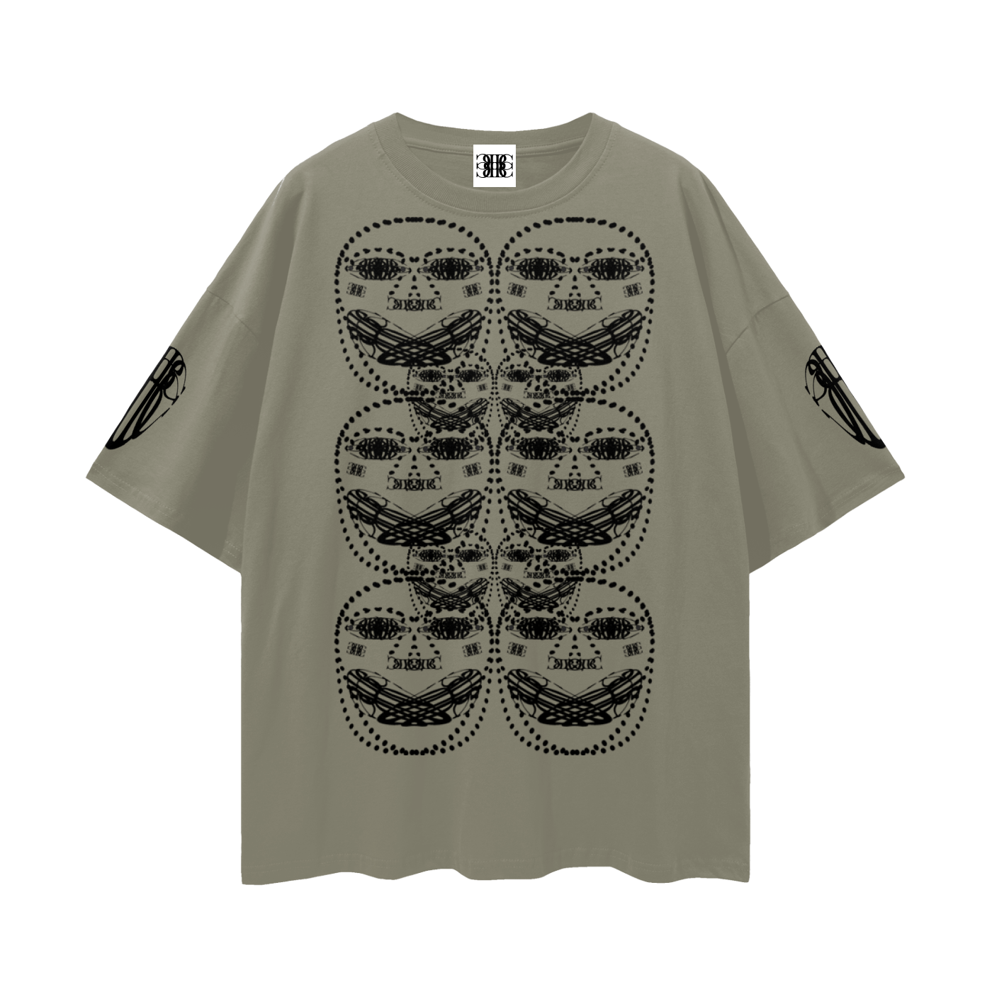 Beau Chaos Unisex "Face Phase 3, Tall Stretch & BC Stack" Logo Streetwear Loose Drop Shoulder T-Shirt