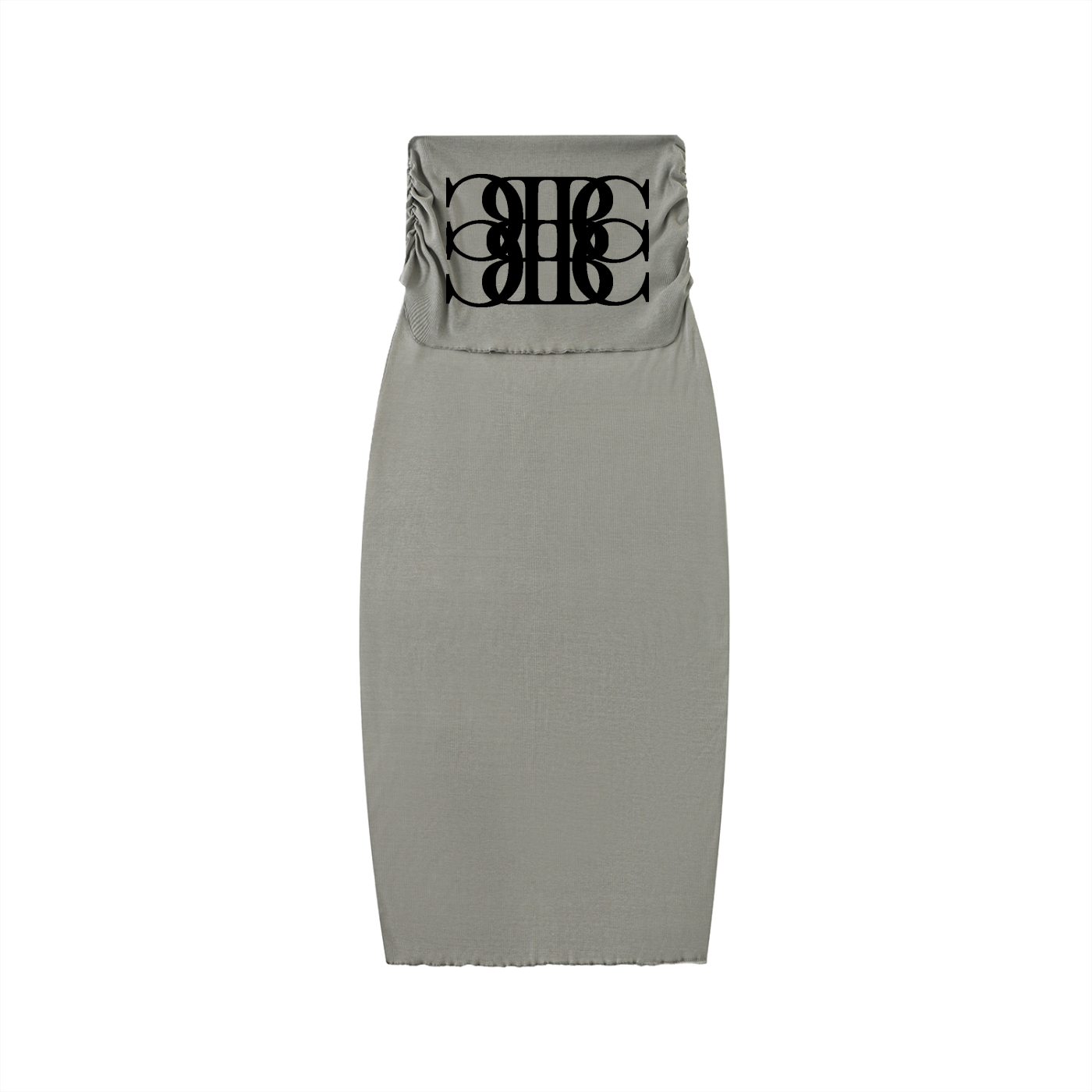 Beau Chaos Women's "BC Mirror" Logo Dyed Washed Straight Hip-Hugging Slim Maxi Skirt