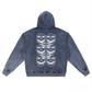 Beau Chaos Unisex "Face Phase 1, 2, & 3" Logo Snow Wash Oversized Zip-Up Hoodie