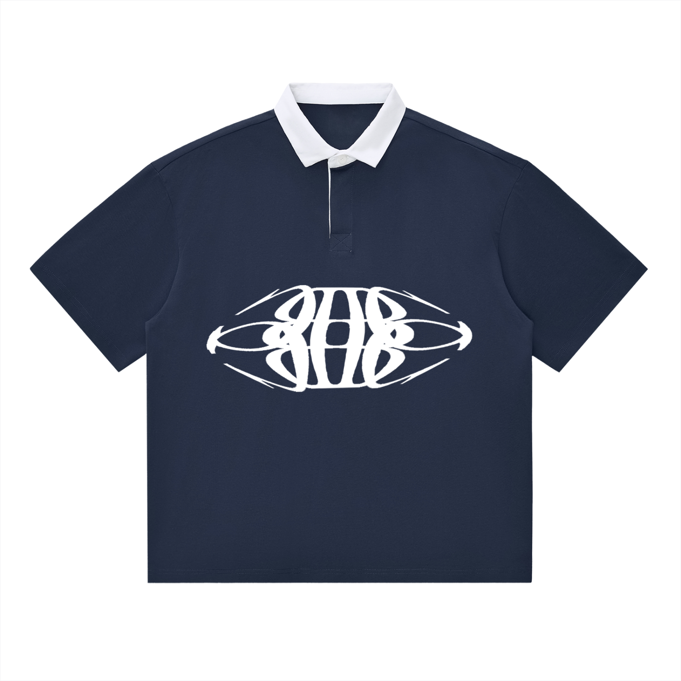 Beau Chaos Unisex "Wide Stretch & Name" Logo Contrast Polo Shirt