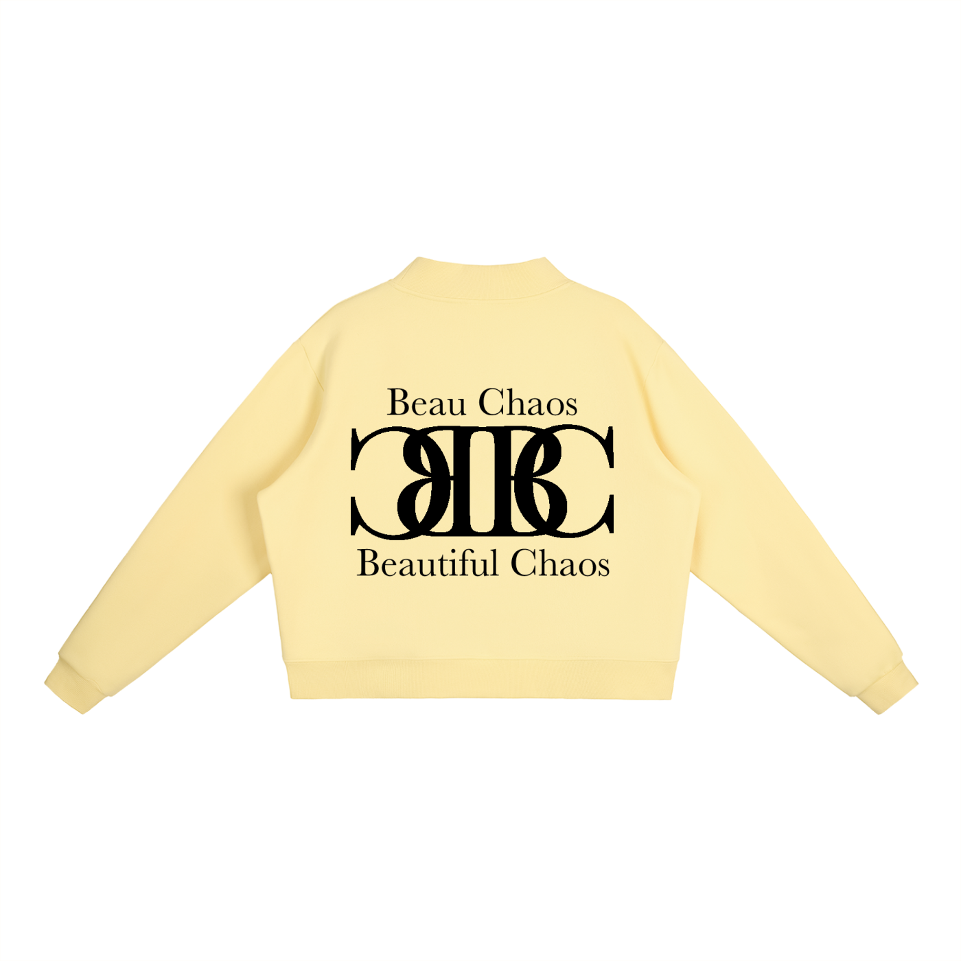 Beau Chaos Women's "Name & BC Mirror" Logo Mock-Neck Crew Sweatshirt