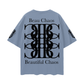 Beau Chaos Unisex "Face Phase 3, Tall Stretch & BC Stack" Logo Streetwear Loose Drop Shoulder T-Shirt