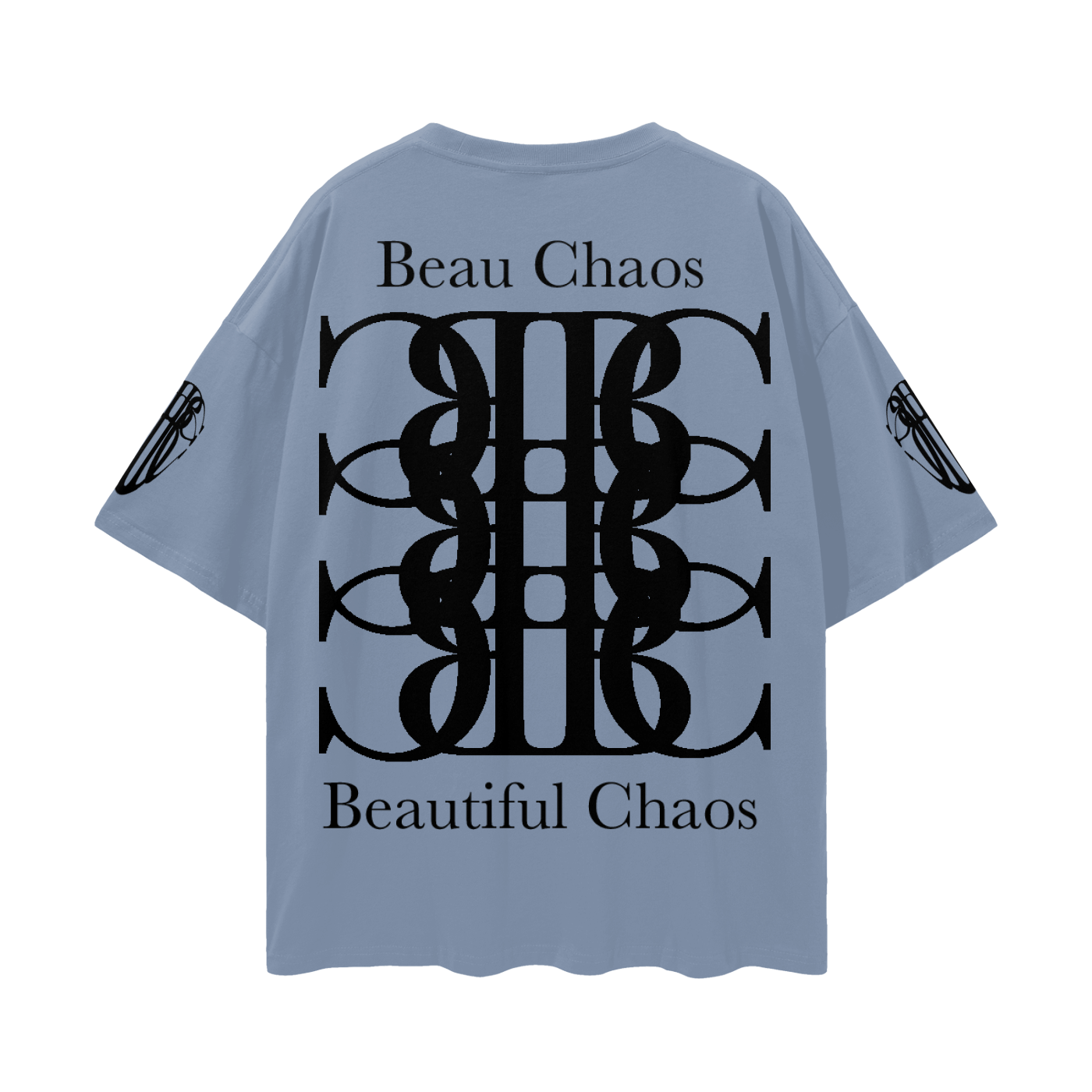 Beau Chaos Unisex "Face Phase 3, Tall Stretch & BC Stack" Logo Streetwear Loose Drop Shoulder T-Shirt