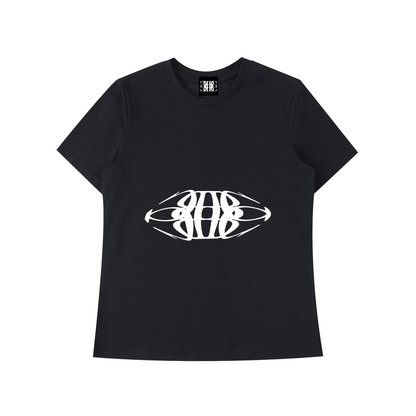 Beau Chaos Women's "Tall & Wide Stretch" Logo Standard Shoulder T-Shirt