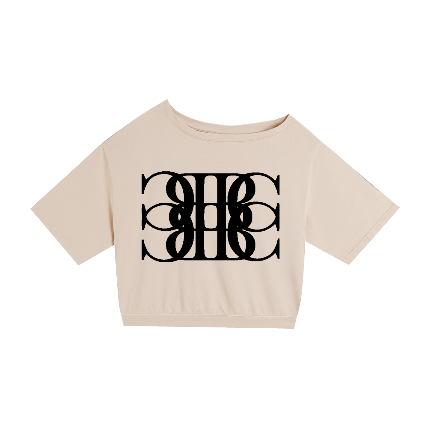 Beau Chaos Women's "BC Mirror & Name" Logo Asymmetric Shoulder Oversized T-Shirt