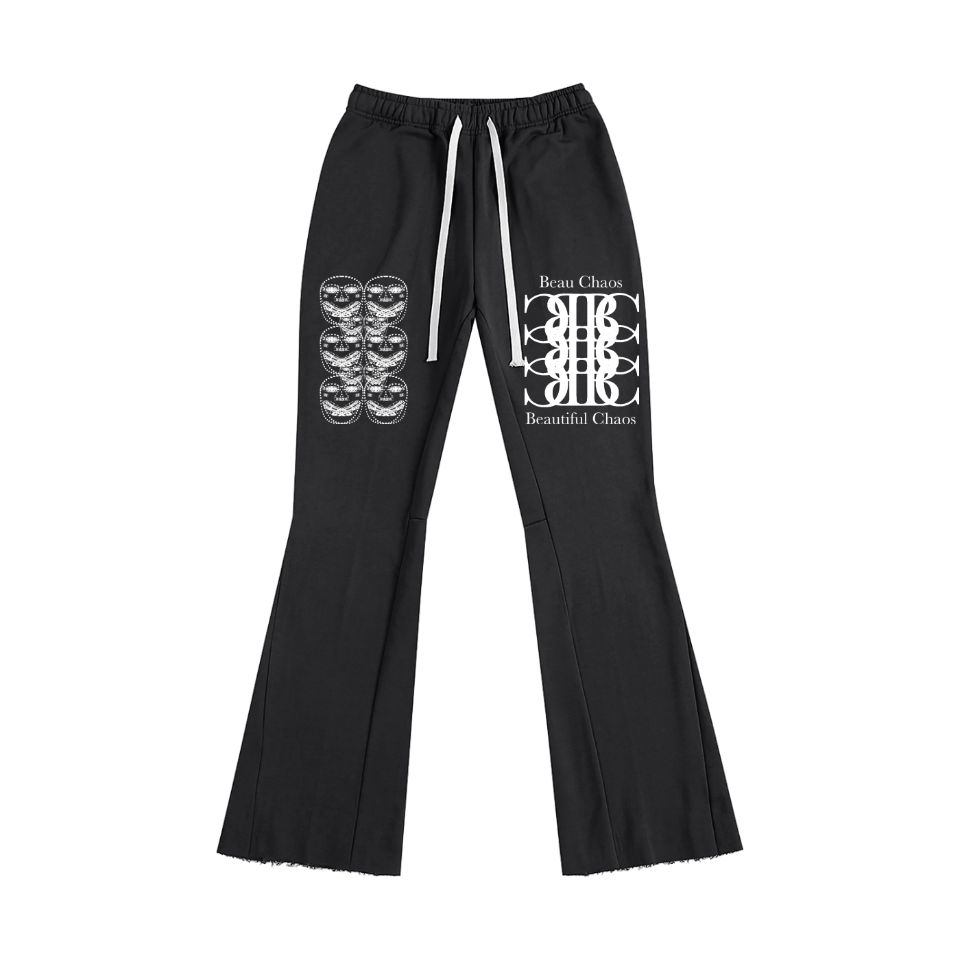 Beau Chaos Unisex "BC Stack & Face Phase 3" Logo Flared Sweatpants