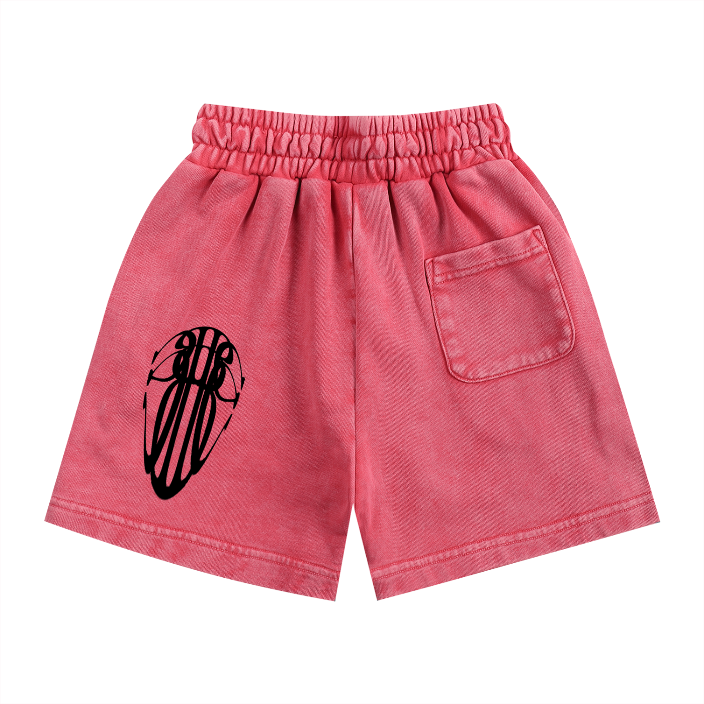 Beau Chaos Kids' "Tall & Wide Stretch" Logo Snow Washed Shorts
