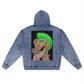 Beau Chaos Unisex "The Ugly Dude & BC Mirror" Logo Snow Wash Oversized Zip-Up Hoodie