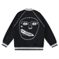 Beau Chaos Unisex "BC Mirror & Face Phase 1" Logo Contrast Trim Raglan Varsity Jacket