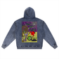 Beau Chaos Unisex "A Beautifully Chaotic Chronicle & BC Mirror" Logo Snow Wash Oversized Zip-Up Hoodie