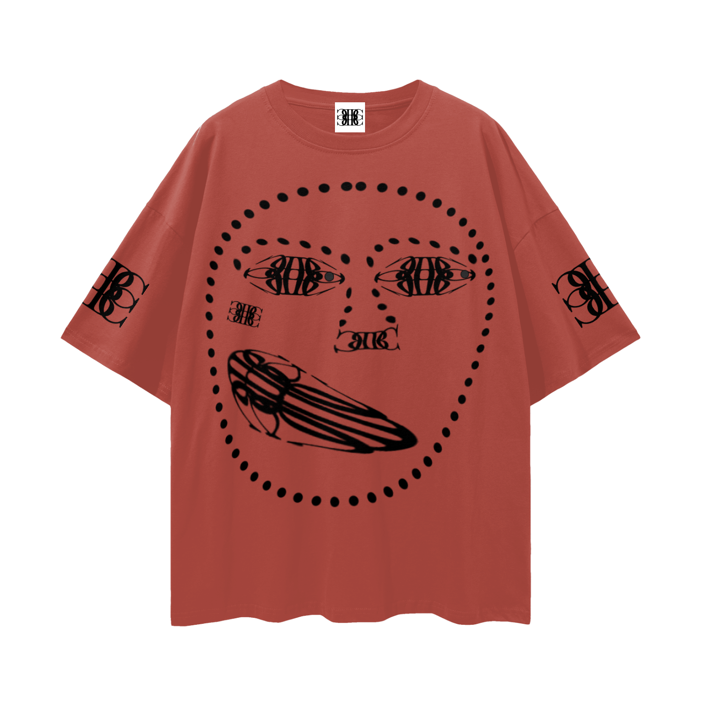 Beau Chaos Unisex " BC Mirror, Face Phase 1 & 2" Logo Streetwear Loose Drop Shoulder T-Shirt