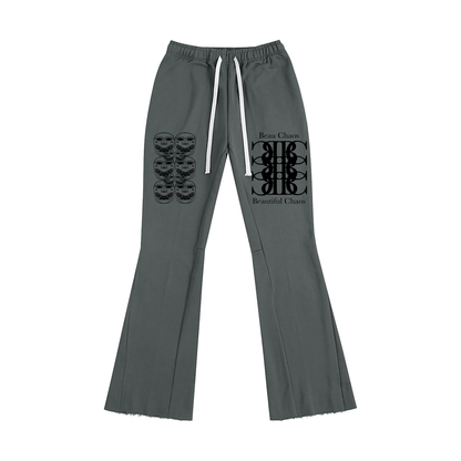 Beau Chaos Unisex "Stack & Face Phase 3" Logo Flared Sweatpants