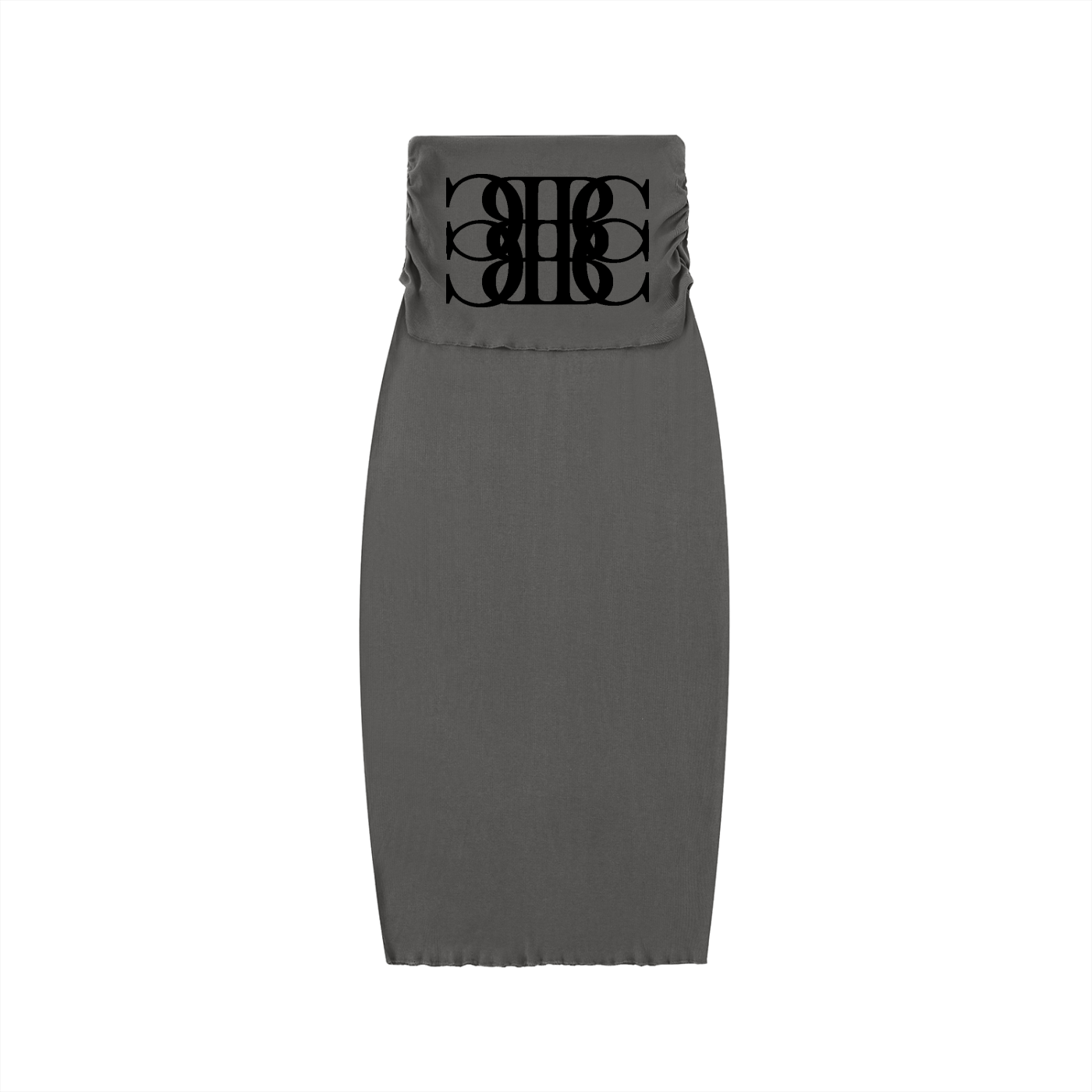 Beau Chaos Women's "BC Mirror" Logo Dyed Washed Straight Hip-Hugging Slim Maxi Skirt