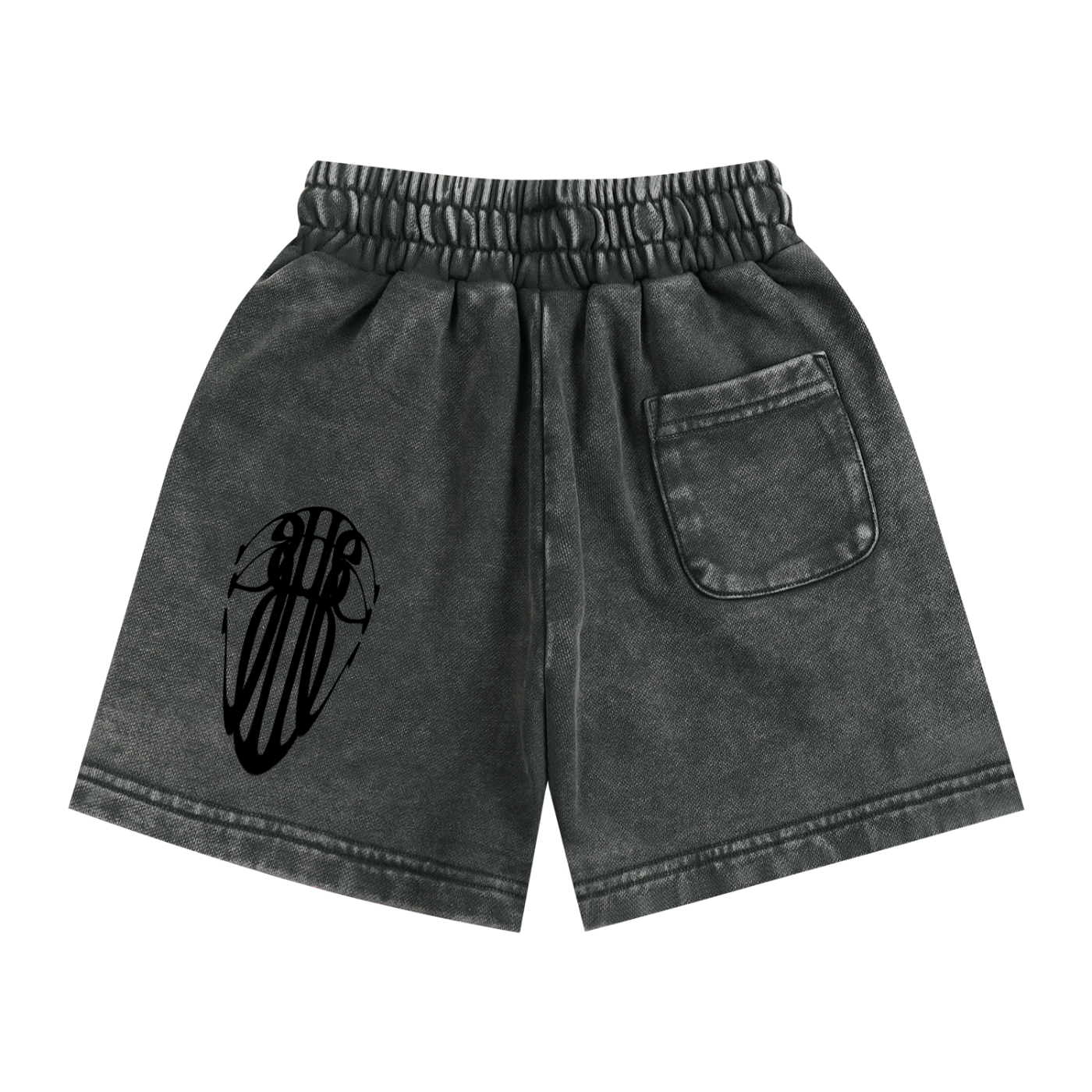 Beau Chaos Kids' "Tall & Wide Stretch" Logo Snow Washed Shorts