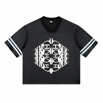 Beau Chaos Unisex "BC Perspective & BC Stack" Logo Taped Mesh T-Shirt