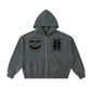 Beau Chaos Men's "BC Stack, Face Phase 2 & 3" Logo Full-Zip Boxy Hoodie