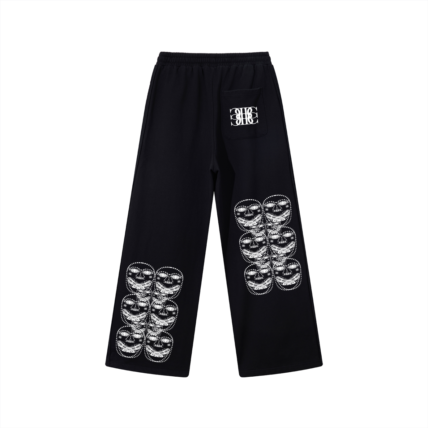 Beau Chaos Unisex "Face Phase 3" Logo Contrast Tape Straight-Leg Sweatpants