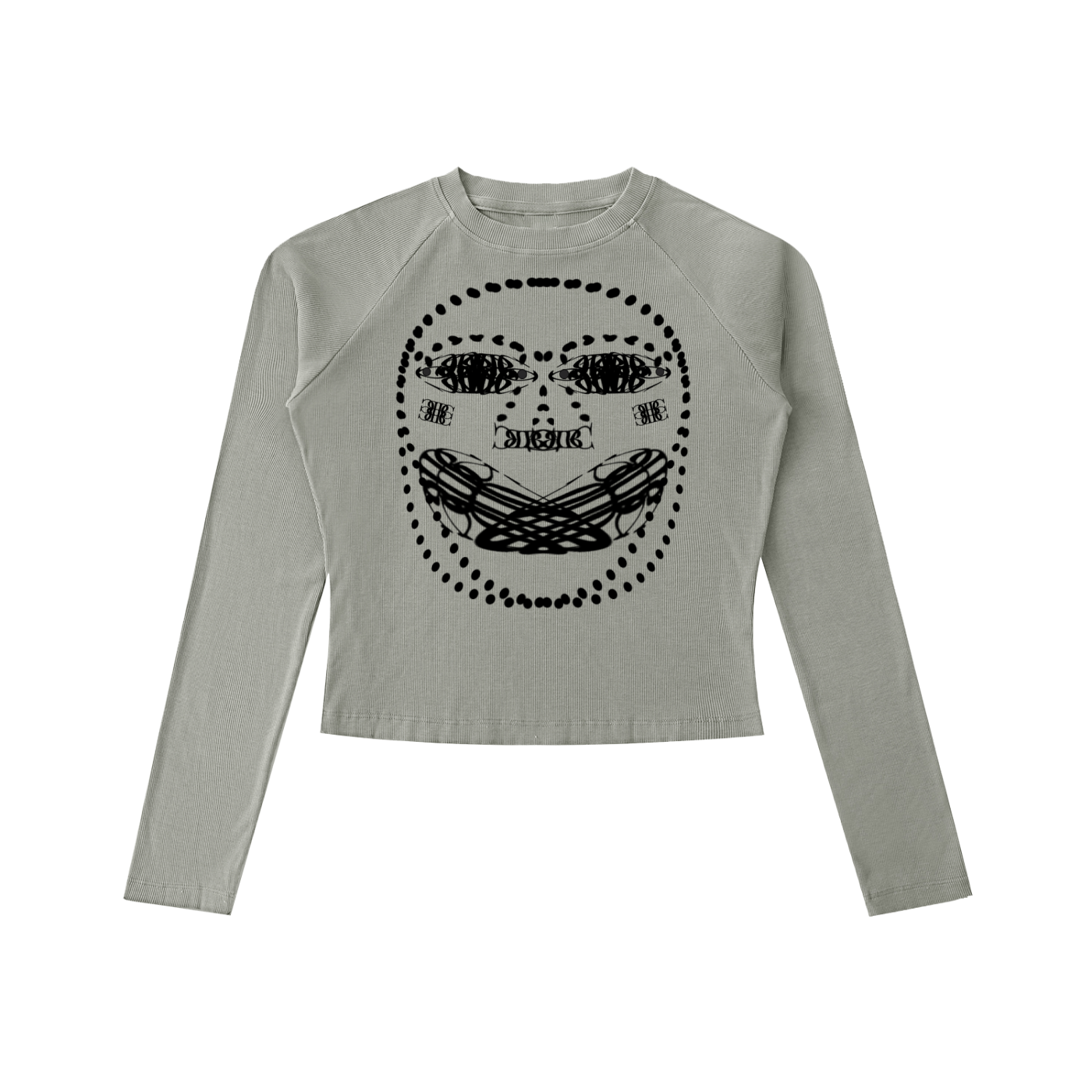 Beau Chaos Women's "Face Phase 2 & 3" Logo Dyed Washed Long Sleeve Slim T-Shirt