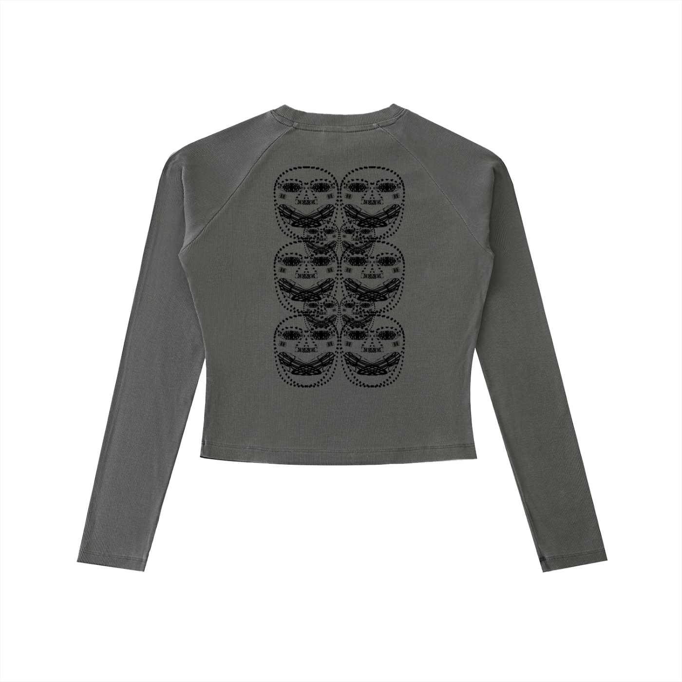 Beau Chaos Women's "Face Phase 2 & 3" Logo Dyed Washed Long Sleeve Slim T-Shirt