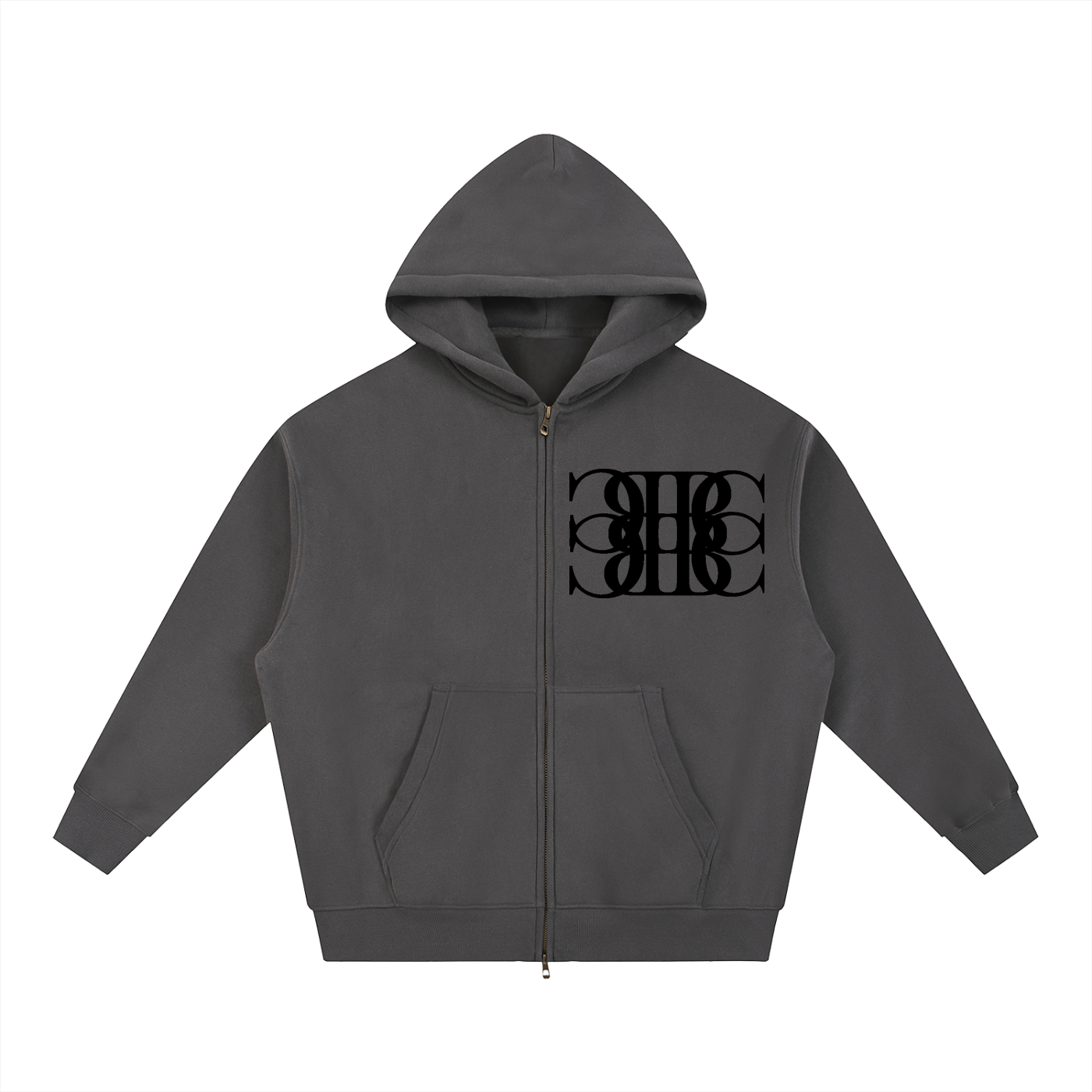 Beau Chaos Unisex "BC Mirror & Name" Logo Oversized Boxy Hoodie