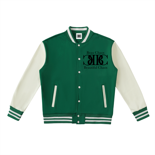 Beau Chaos Unisex "Name & Face Phase 2" Logo Two-Tone Varsity Jacket