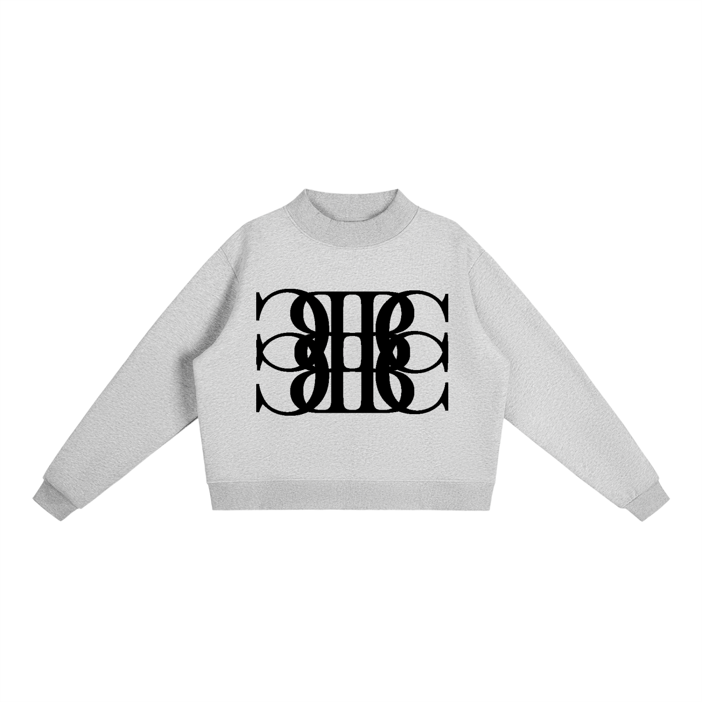 Beau Chaos Women's "Name & BC Mirror" Logo Mock-Neck Crew Sweatshirt