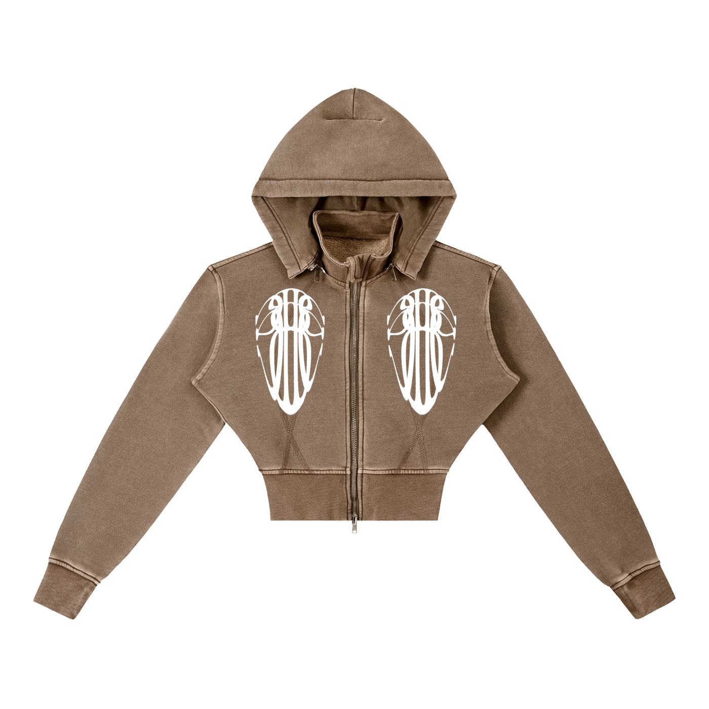 Beau Chaos Women's "Tall & Wide Stretch" Logo Vintage Washed Cropped Hoodie