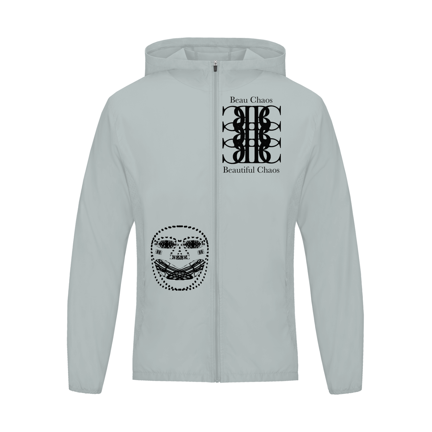 Beau Chaos Men's "BC Stack, Face Phase 2 & 3" Logo Soft Hooded Sports Jacket