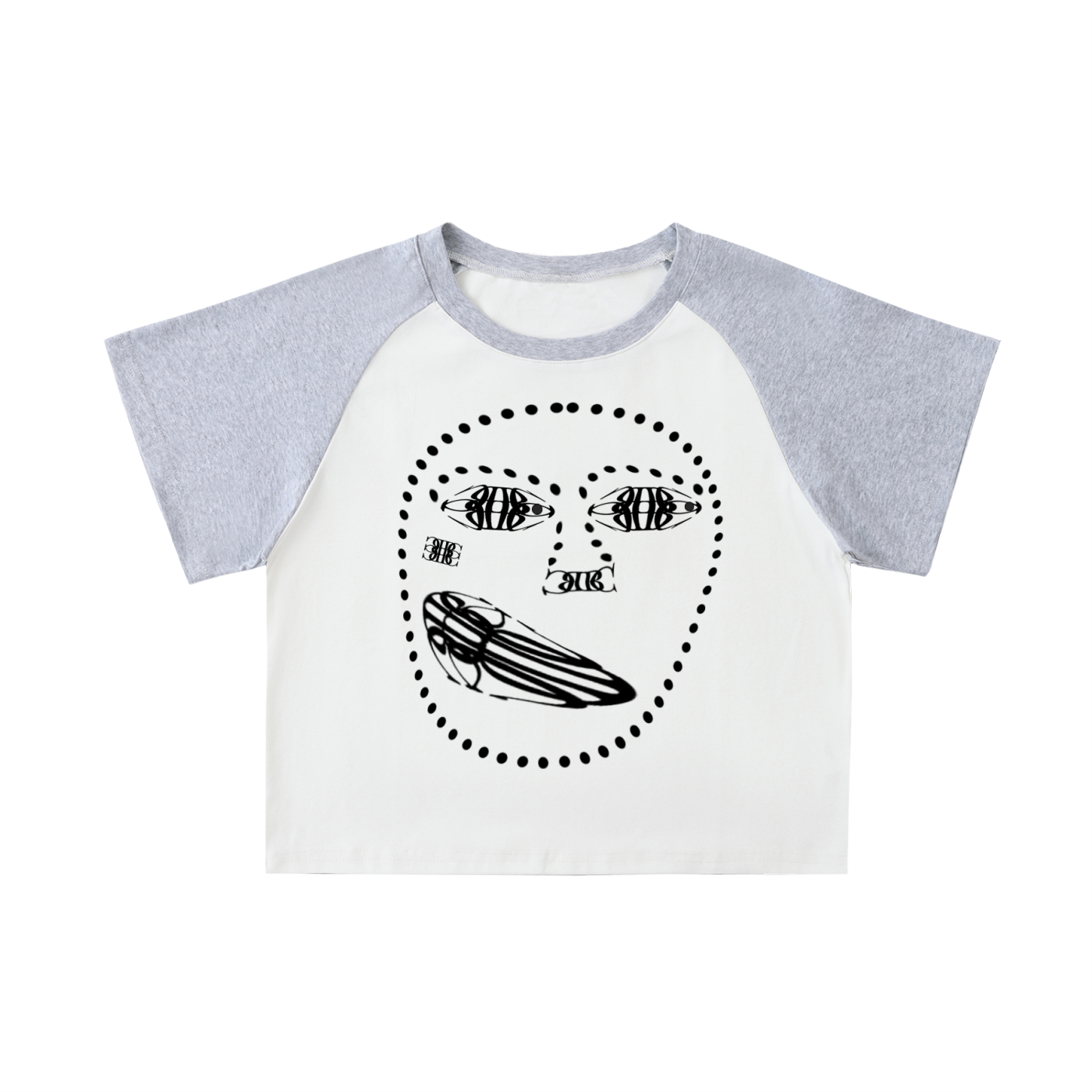 Beau Chaos Women's "Face Phase 1 & 2" Logo Color-Blocked Sleeve Crop Top