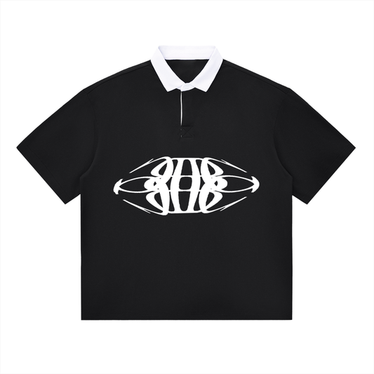 Beau Chaos Unisex "Wide Stretch & Name" Logo Contrast Polo Shirt