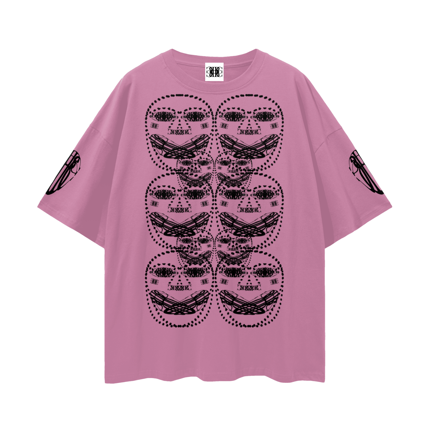 Beau Chaos Unisex "Face Phase 3, Tall Stretch & BC Stack" Logo Streetwear Loose Drop Shoulder T-Shirt