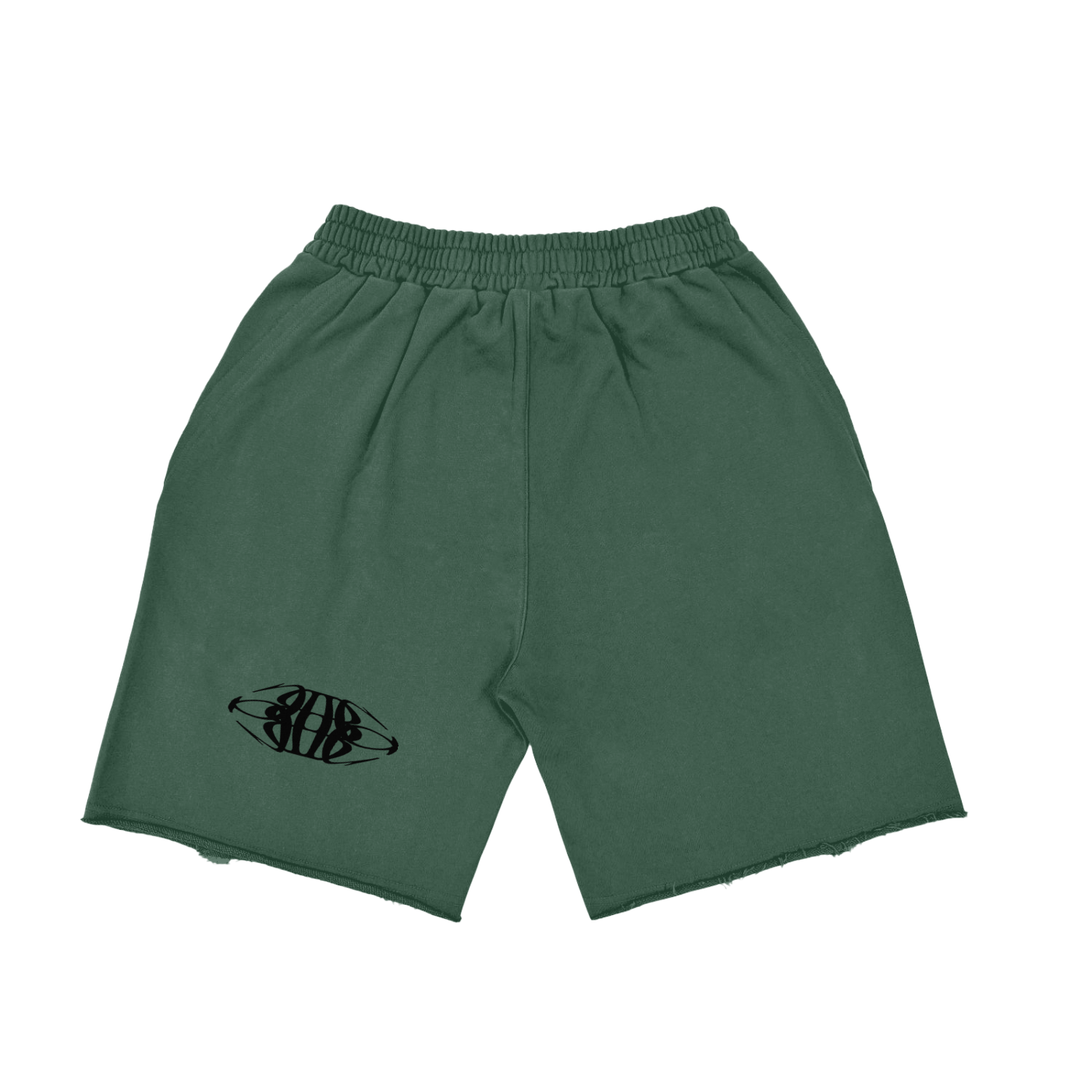 Beau Chaos Unisex "Tall & Wide Stretch" Logo Vintage Washed Tiger Stripes Short Pants