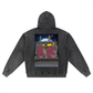Beau Chaos Unisex "MoonRock & BC Mirror" Logo Snow Wash Oversized Zip-Up Hoodie