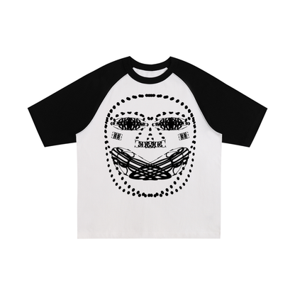 Beau Chaos Unisex "Face Phase 2 & 3" Logo Color-Blocked Sleeve T-Shirt