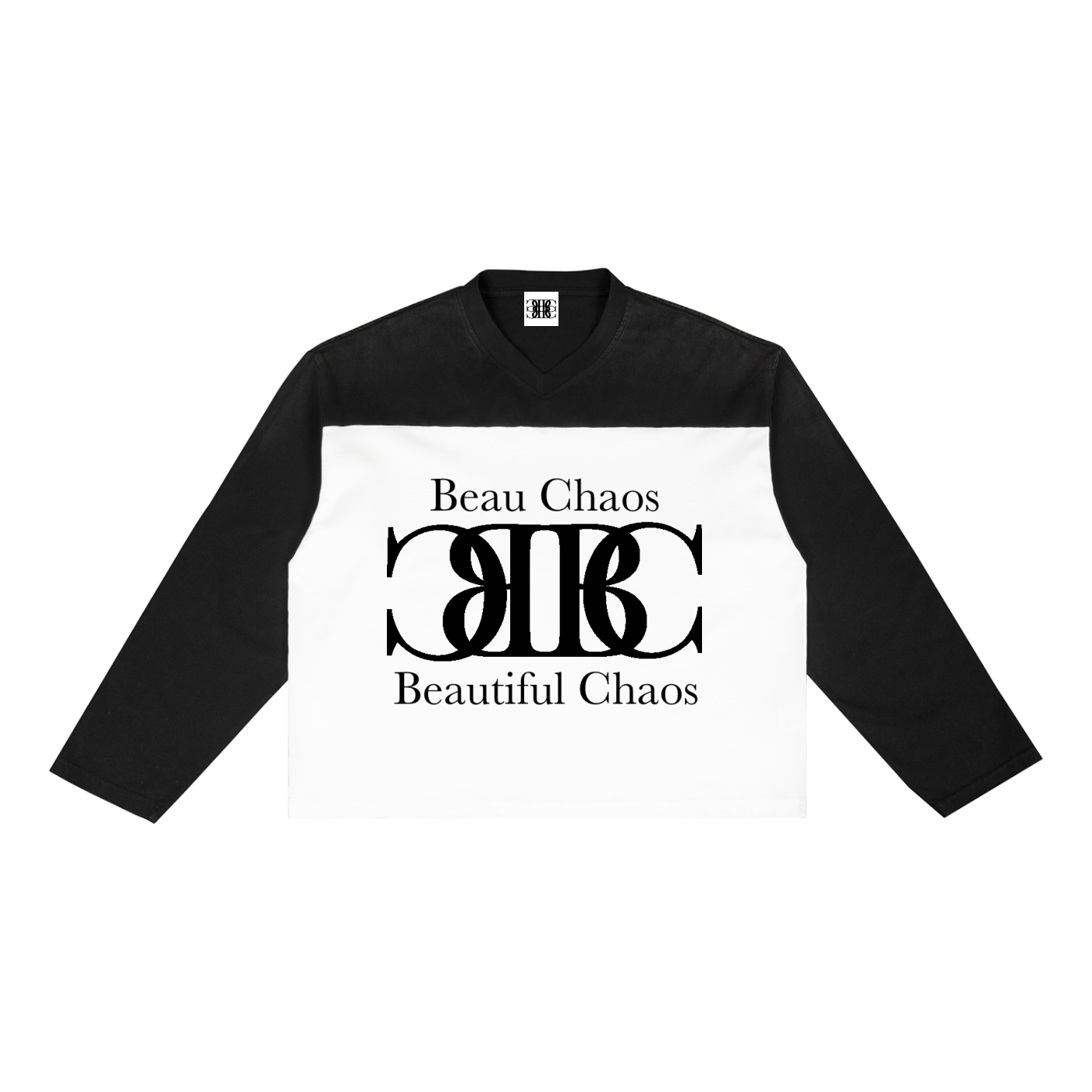 Beau Chaos Unisex "Name & BC Mirror" Logo Sun Fade Color-Block T-Shirt