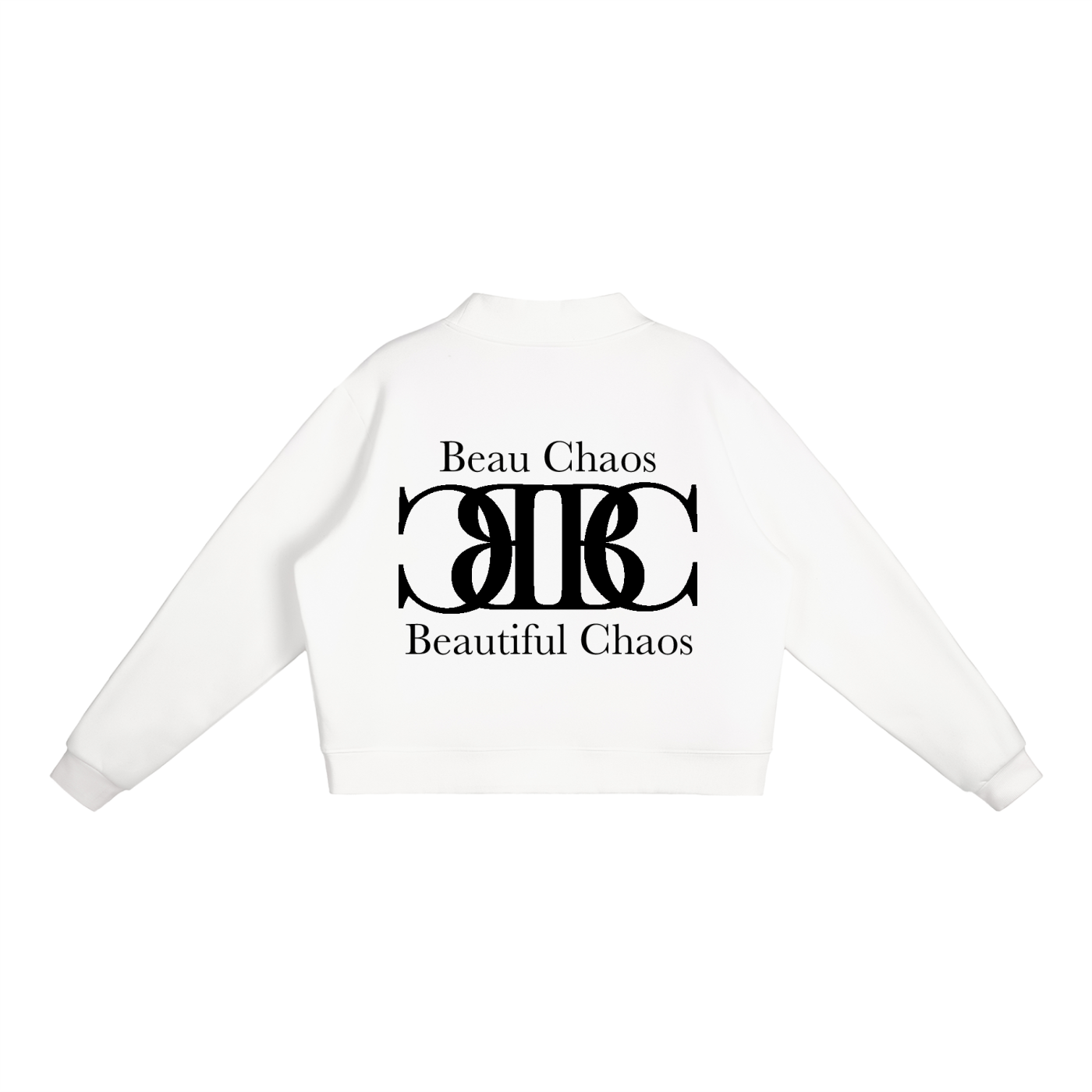 Beau Chaos Women's "Name & BC Mirror" Logo Mock-Neck Crew Sweatshirt