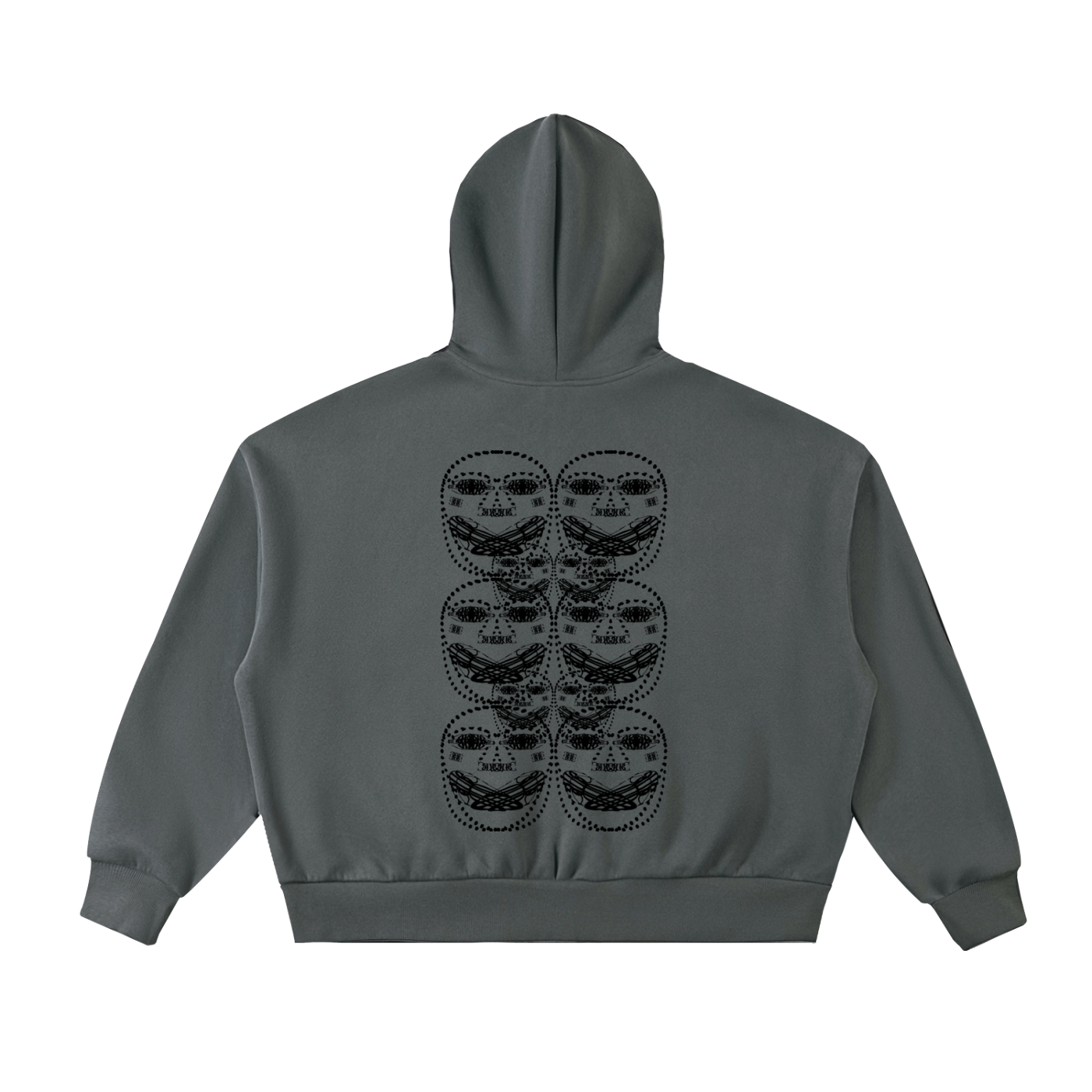 Beau Chaos Men's "BC Stack, Face Phase 2 & 3" Logo Full-Zip Boxy Hoodie