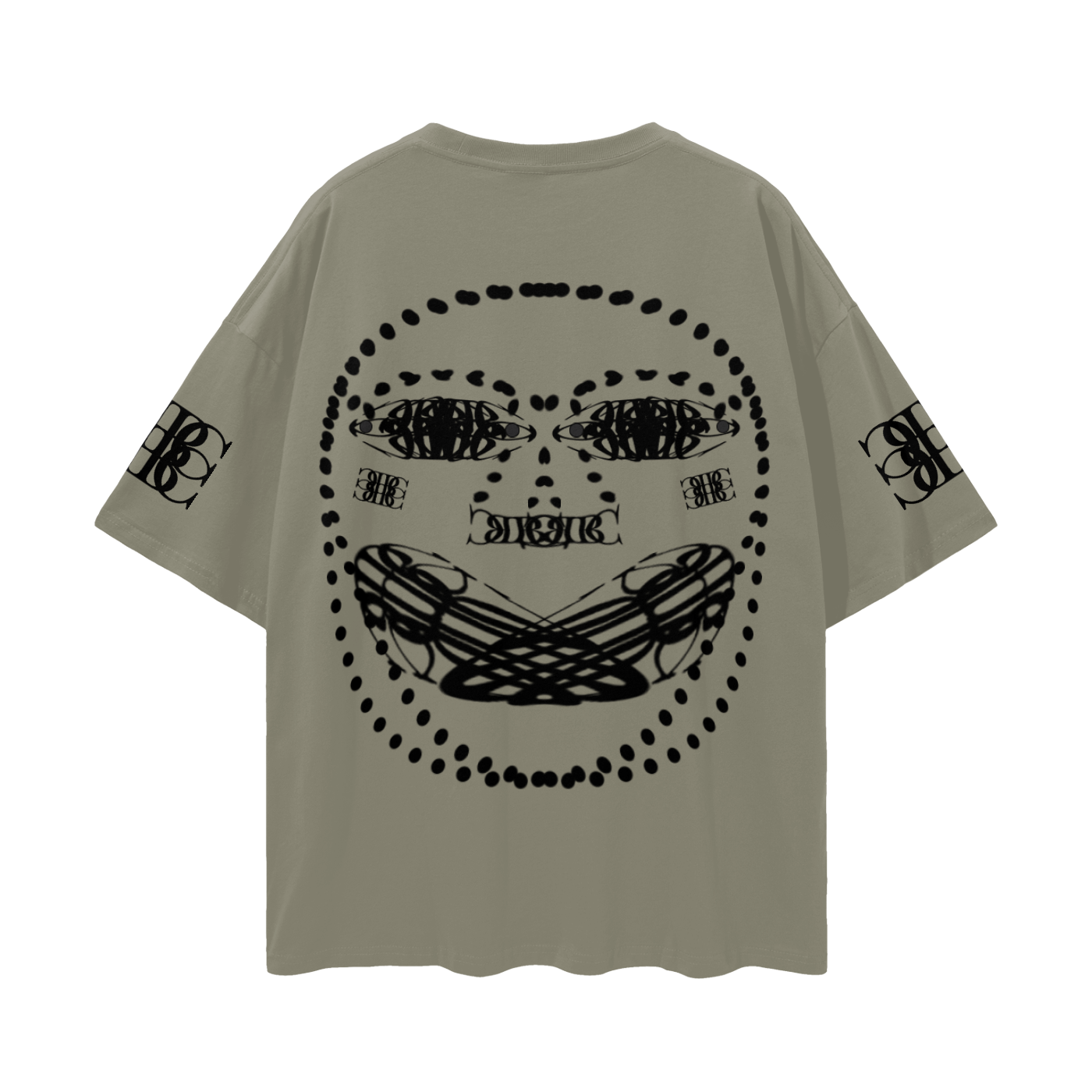 Beau Chaos Unisex " BC Mirror, Face Phase 1 & 2" Logo Streetwear Loose Drop Shoulder T-Shirt