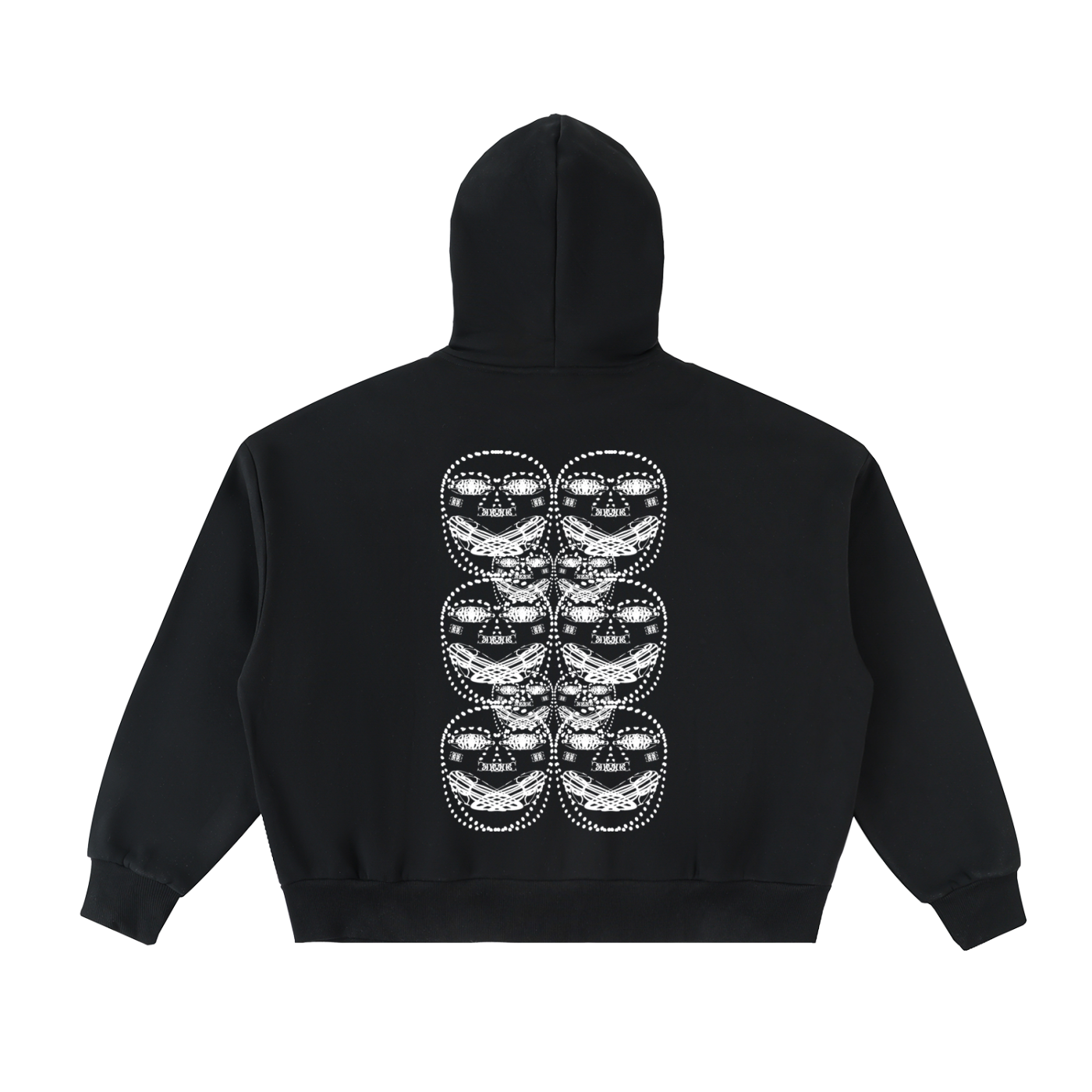 Beau Chaos Men's "BC Stack, Face Phase 2 & 3" Logo Full-Zip Boxy Hoodie