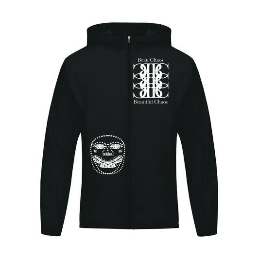 Beau Chaos Men's " BC Stack, Face Phase 2 & 3" Logo Soft Hooded Sports Jacket