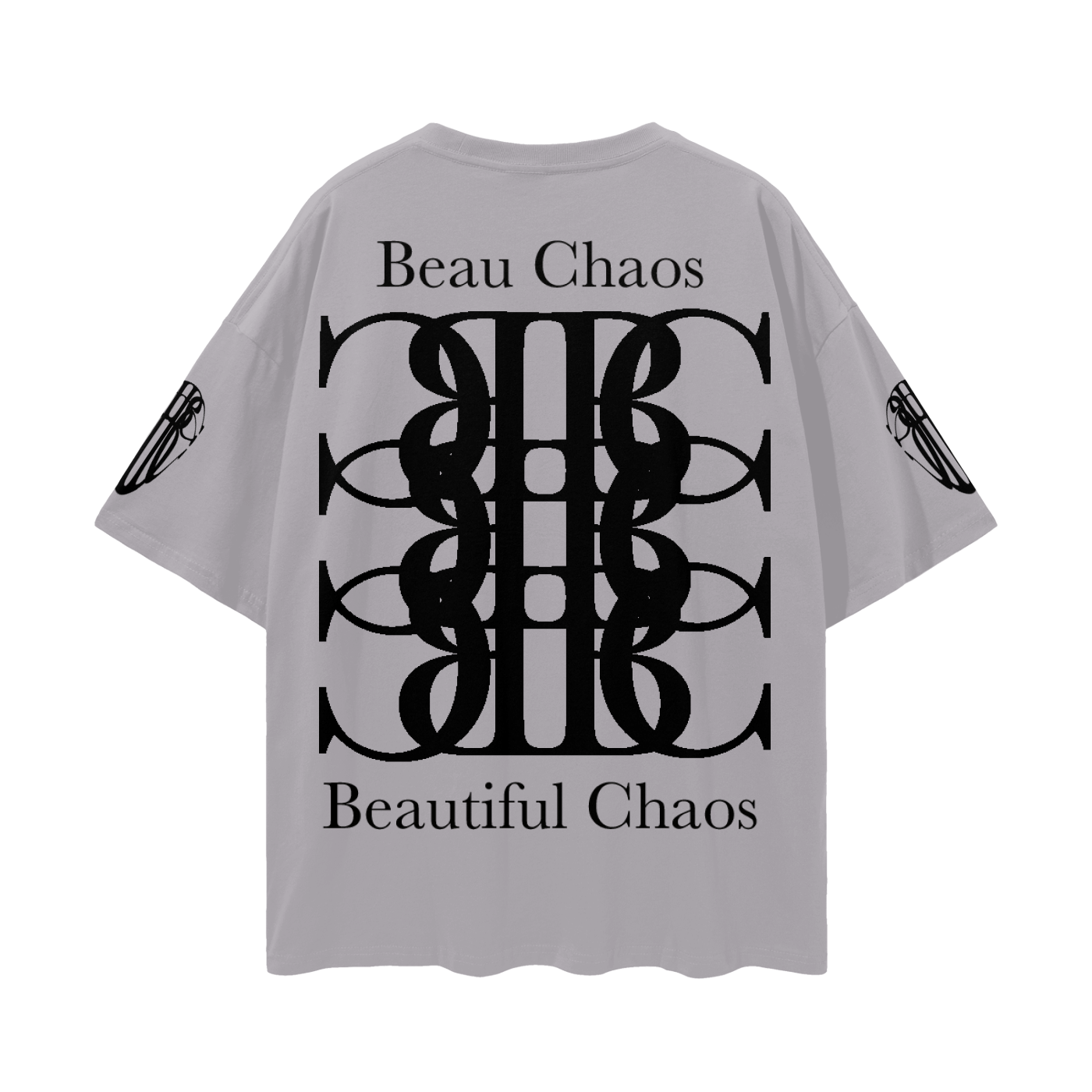 Beau Chaos Unisex "Face Phase 3, Tall Stretch & BC Stack" Logo Streetwear Loose Drop Shoulder T-Shirt