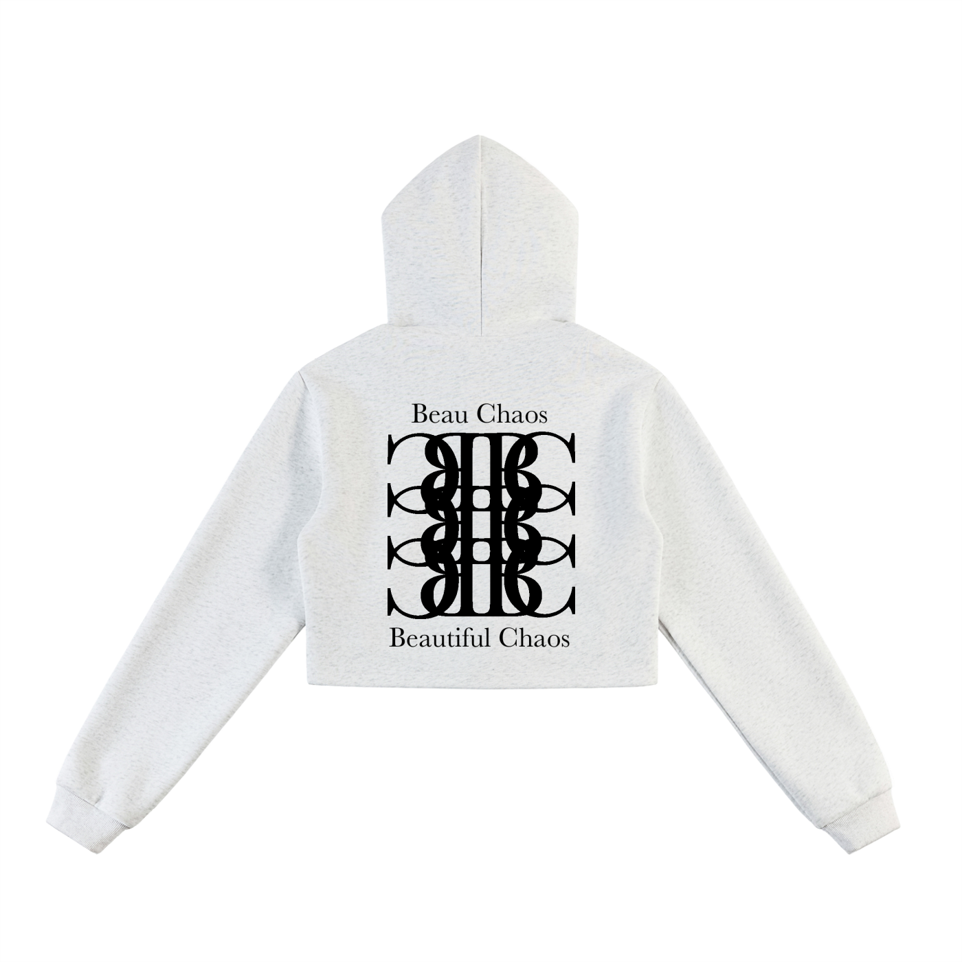 Beau Chaos Women's "Name & BC Stack" Logo Cropped Zip-Up Hoodie