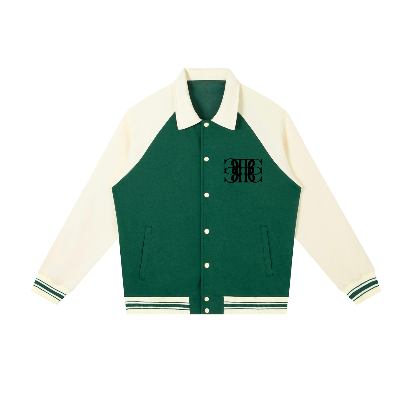 Beau CHaos Unisex "BC Mirror & BC Stack" Logo Contrast Sleeve Baseball Jacket