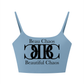 Beau Chaos Women's "Name & BC Mirror" Logo Solid Color Sports Bra