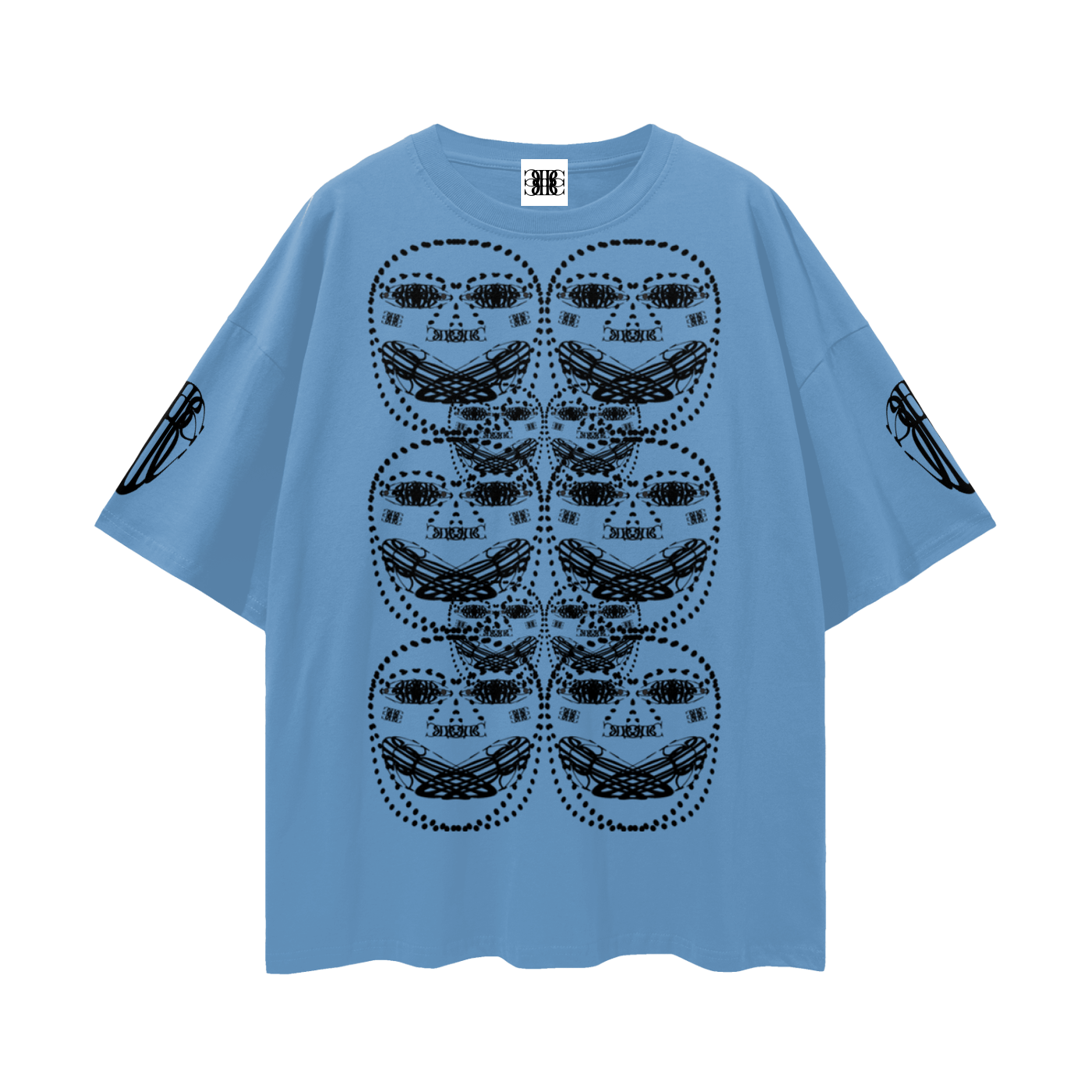 Beau Chaos Unisex "Face Phase 3, Tall Stretch & BC Stack" Logo Streetwear Loose Drop Shoulder T-Shirt