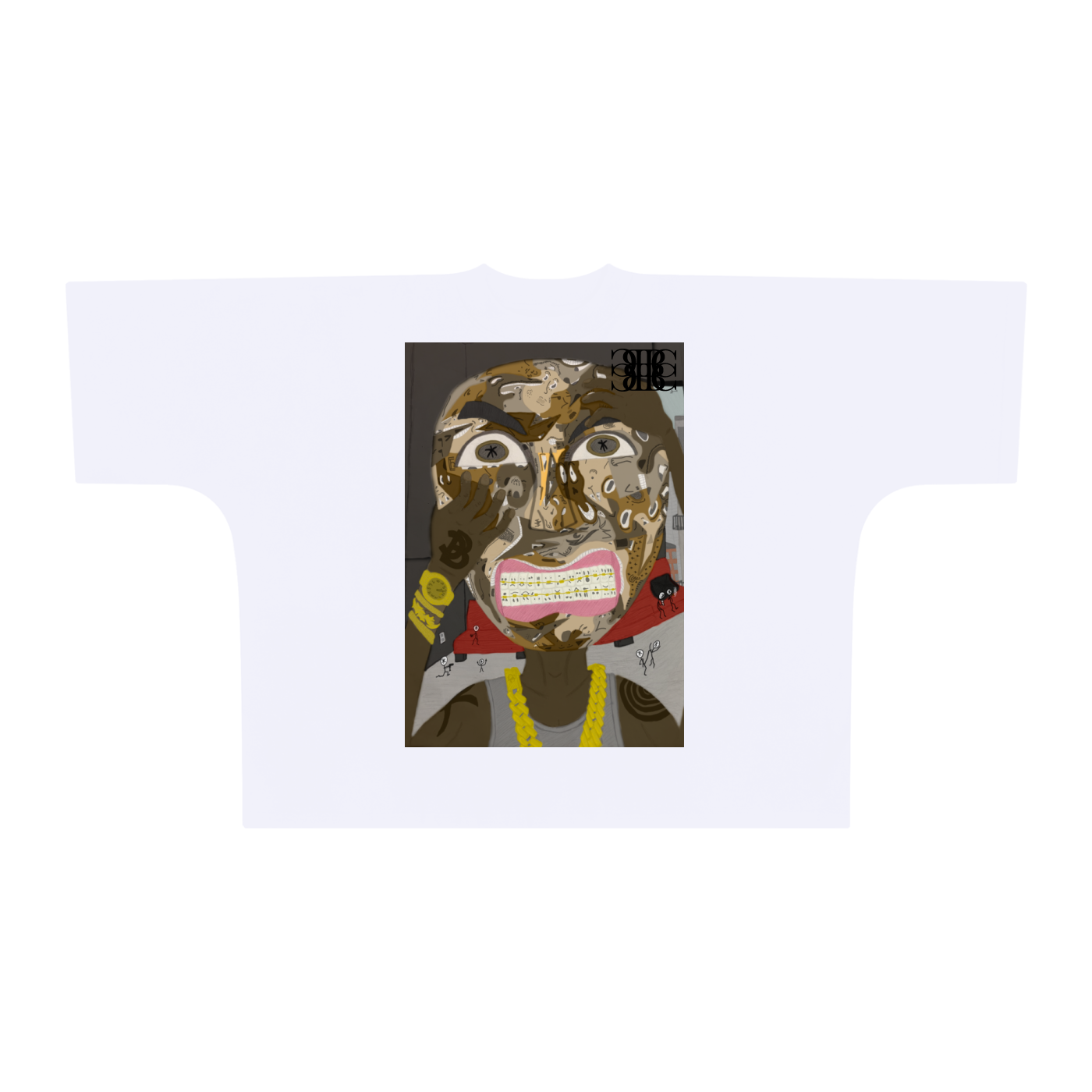 Beau Chaos Unisex "Might Not Give Up & BC Mirror" Logo Oversized One-Piece Boxy T-Shirt